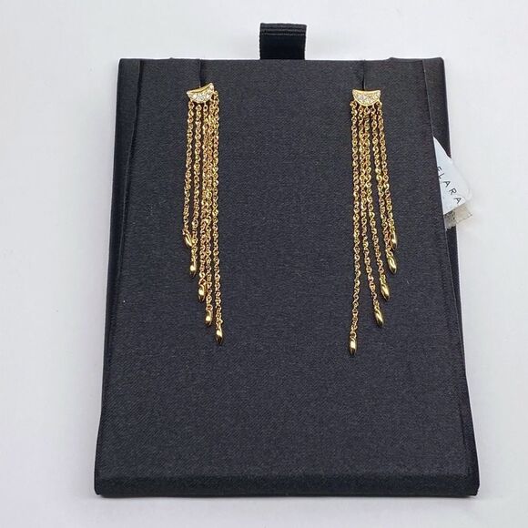 CELARA 14K Yellow Gold & Diamond Fringe Earrings - Picture 1 of 10